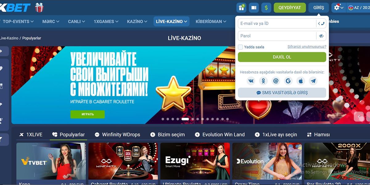 1xbet casino login 1