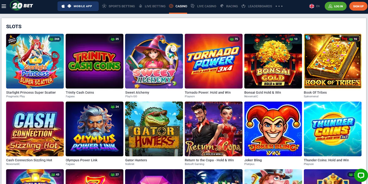 20Bet Kazino Slot Oyunları