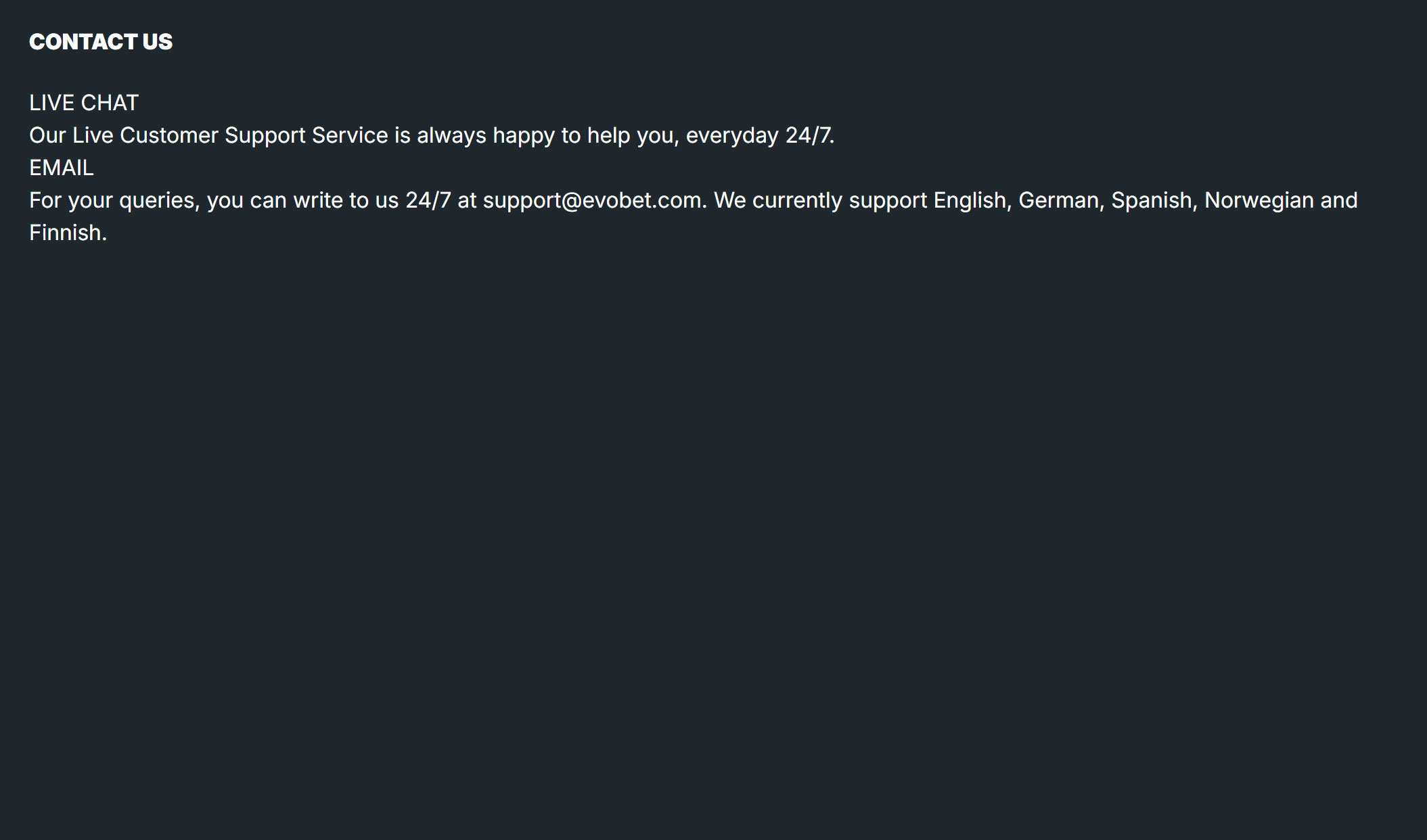 Evobet Kazino Müştəri Dəstəyi