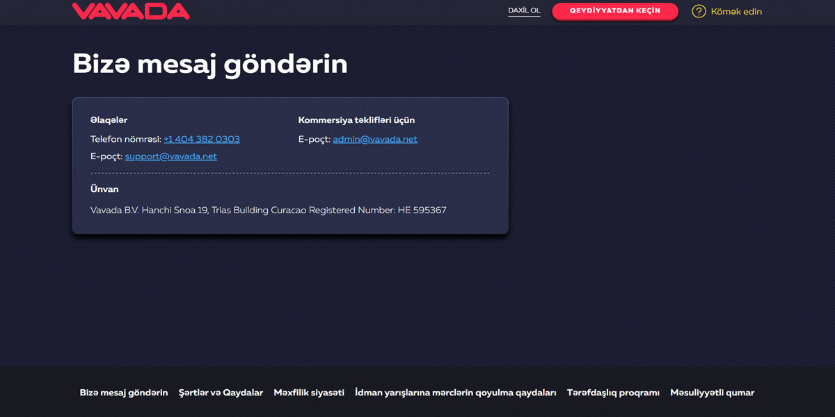 Vavada Kazino Müştəri Dəstəyi