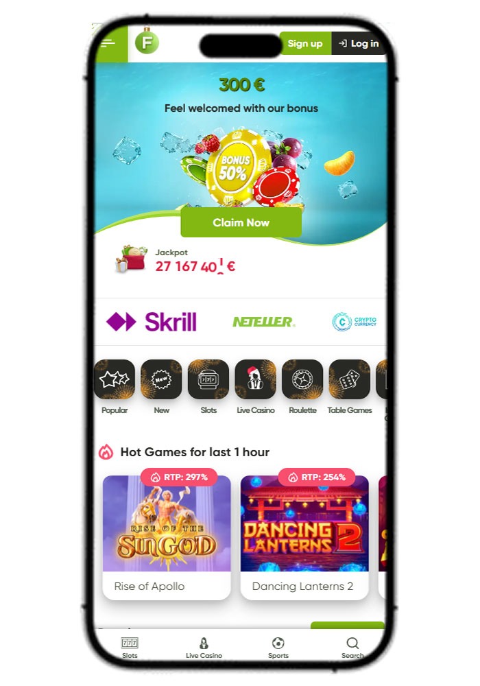 Fresh Kazino Mobile Shot