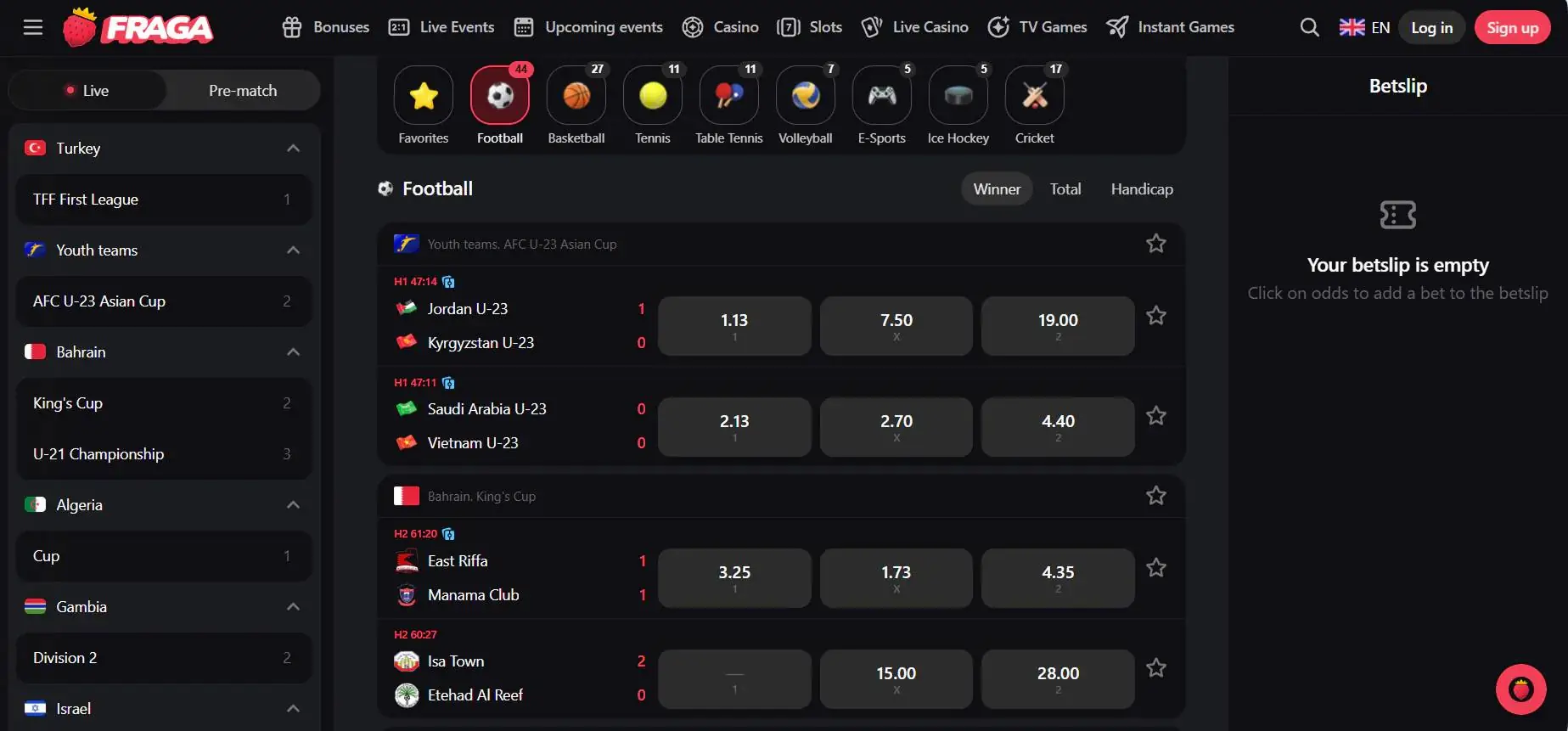 Fragabet Kazino Sportsbook